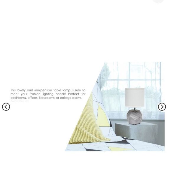 🆕🛋️Round Prism Mini Table Lamp Gray And White Geometric - Picture 8 of 15